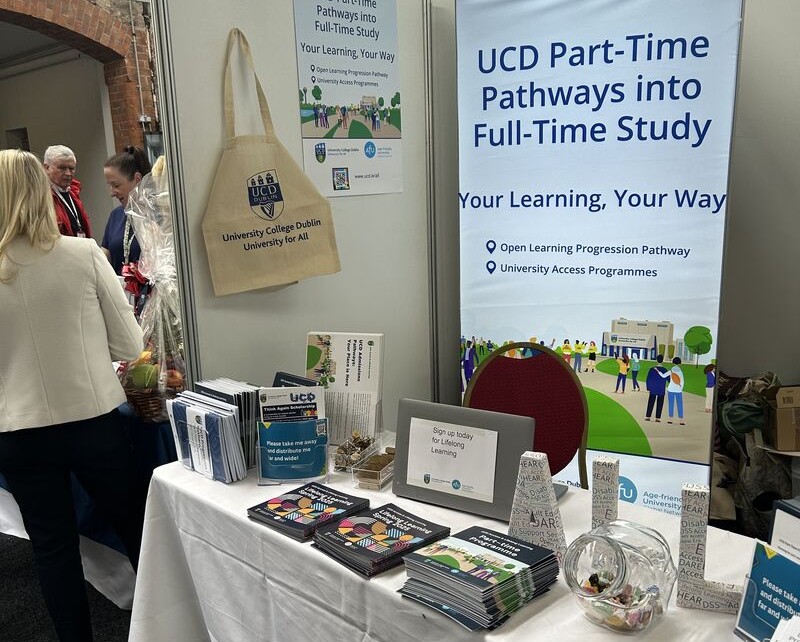 UCD Access and LIfelong Learning stand at 50s Plus show in RDS