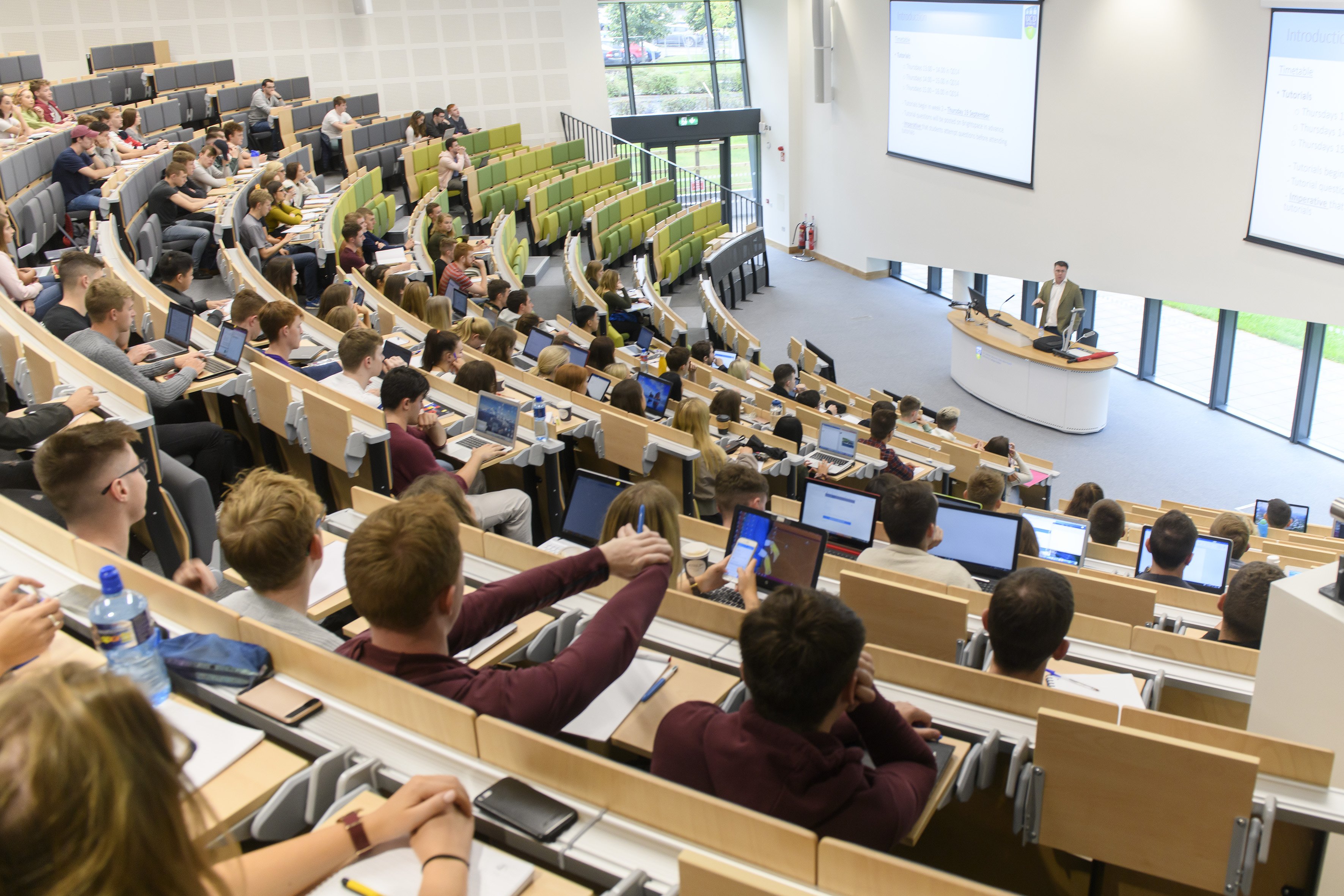 A full lecture hall