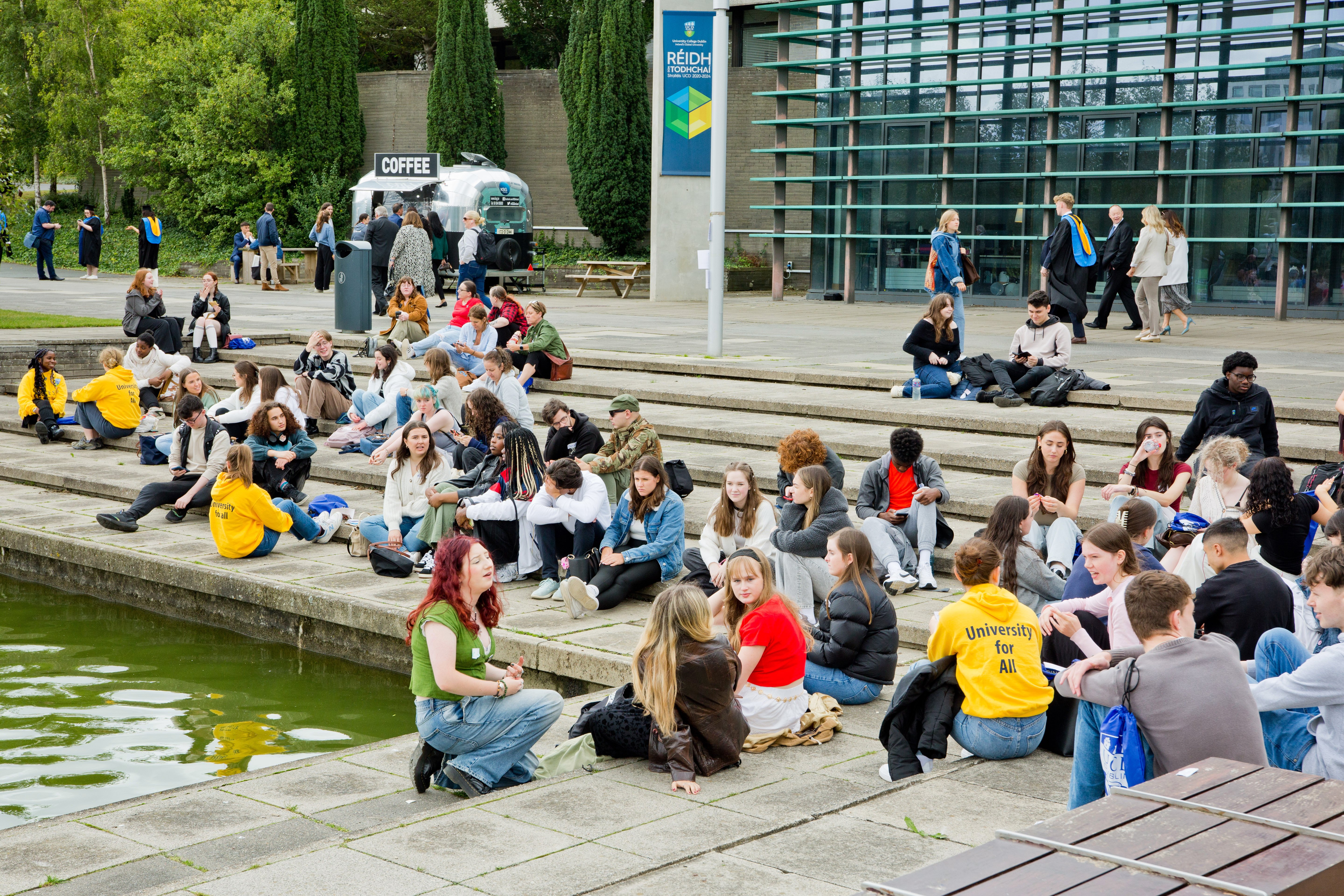 Students on UCD campus