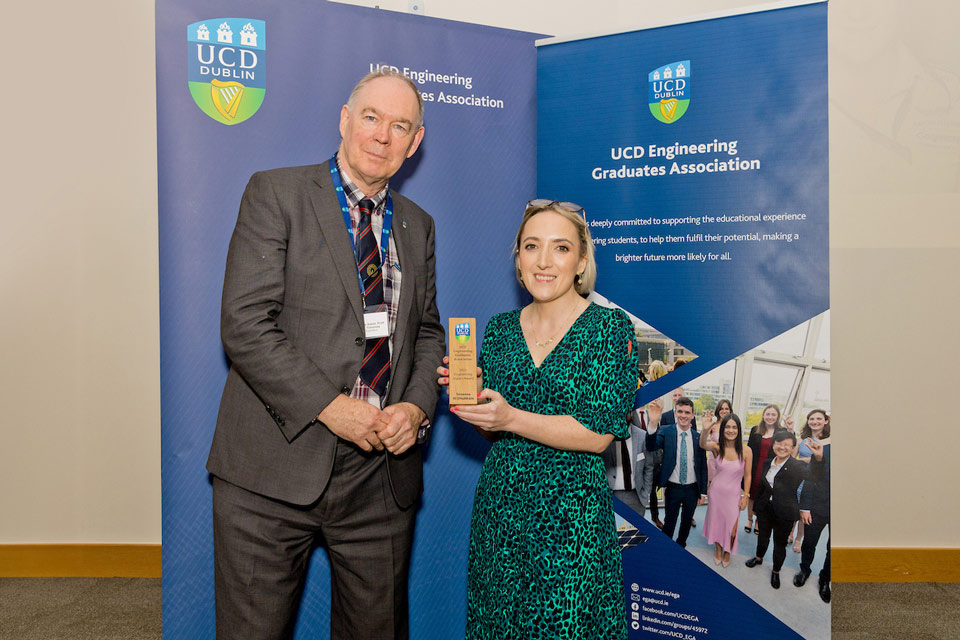 On 5 November 2025 the EGA was delighted to present the inaugural UCD Engineering Impact Award, a new honour celebrating leadership in engineering and supporting young women in STEM. The first recipient is Sósanna Ní Dhubháin, recognised for her outstanding contributions and role-model impact.
