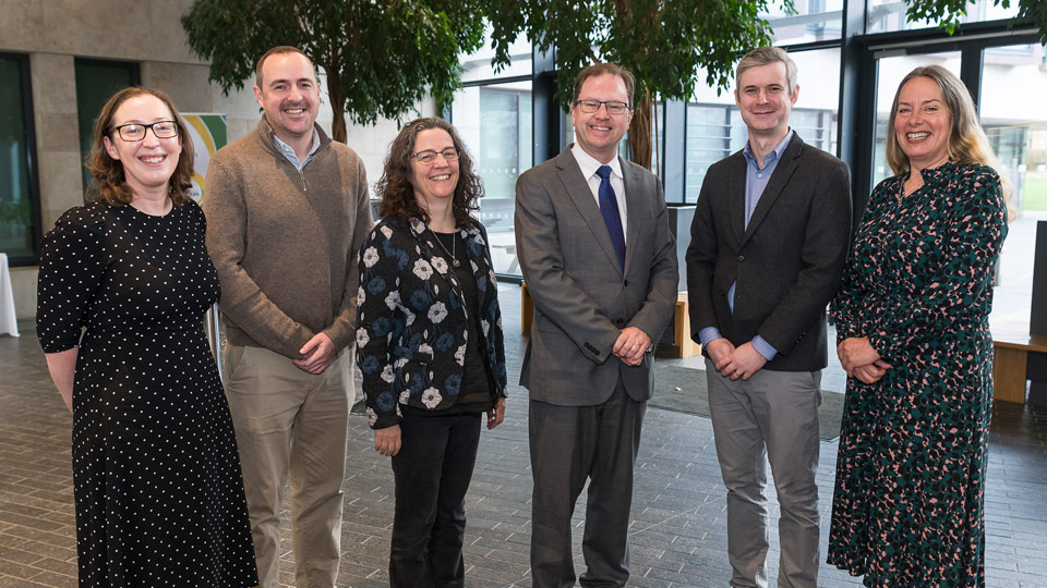 Professor Sheila McBreen, Assistant Professor Nicholas Brereton, Professor Lorraine Hanlon, Minister James Lawless TD, Assistant Professor David McKeown and Professor Kate Robson Brown