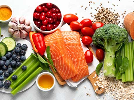 Selection of healthy foods.