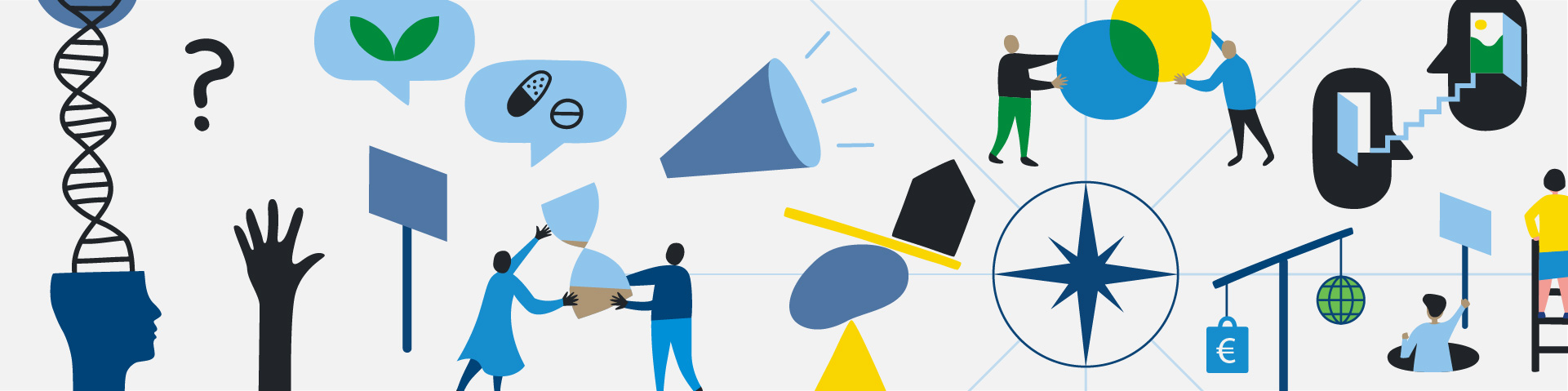 Abstract illustration of people illustrating a range of ethical issues