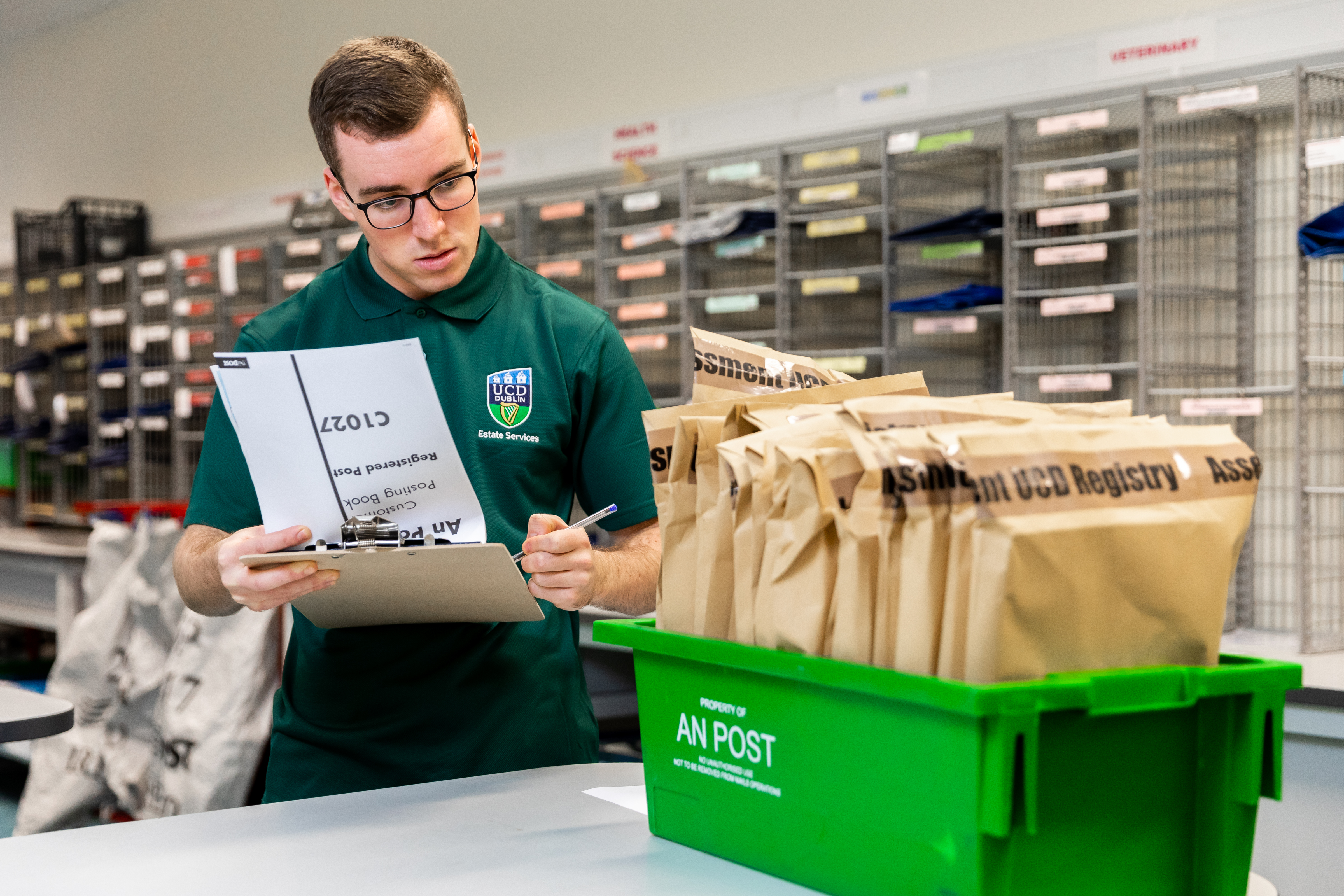 Persion checking off post