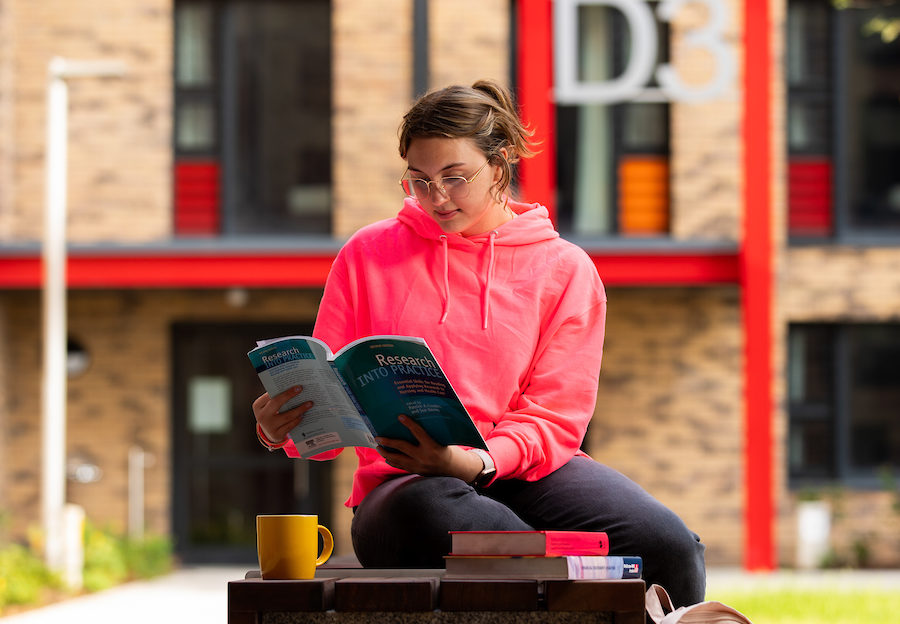 Student on campus