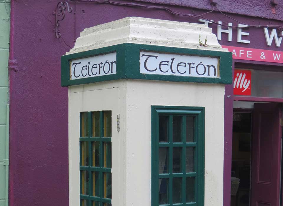 Old Irish telephone box