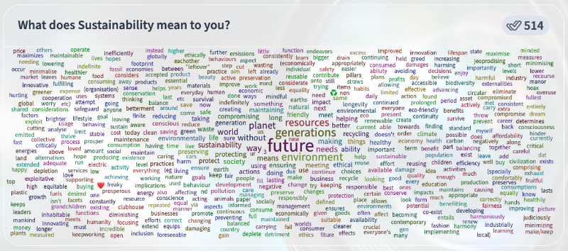 Sustainability word cloud