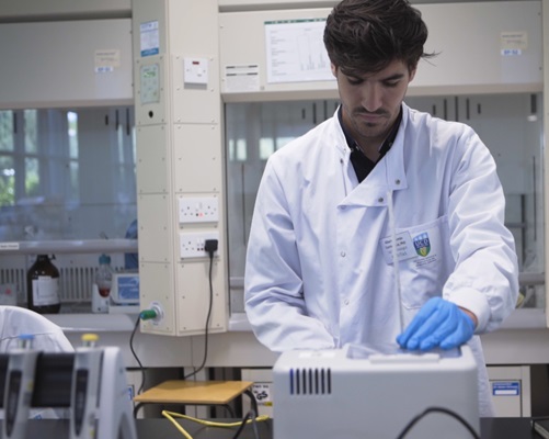 Man working in laboratory