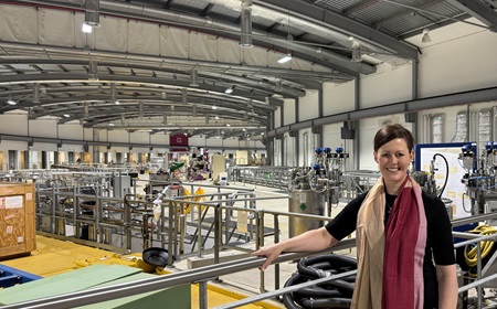 Woman in large facility