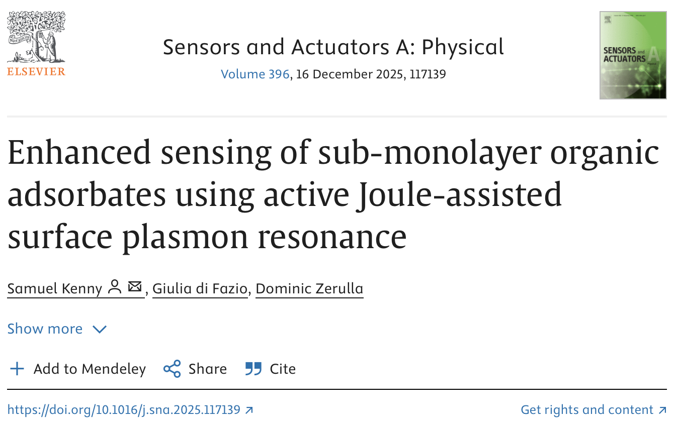 Enhanced sensing of sub-monolayer organic adsorbates using active Joule-assisted surface plasmon resonance