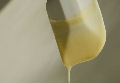 Liquid dripping from spatula